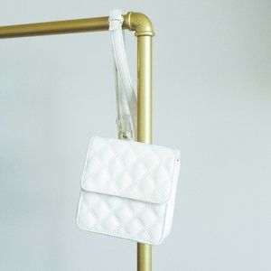 White Quilted Bumbag